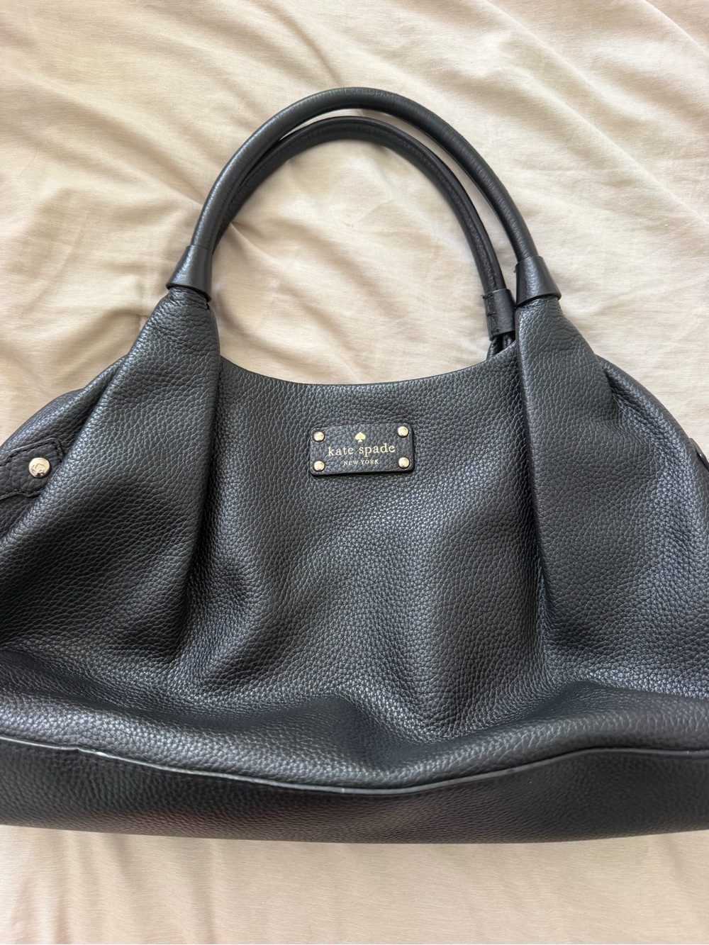 kate spade Black Pebbled Leather Shoulder Tote